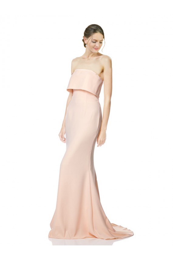 Vendedor de Sem alças Crepe Esticado Sem Mangas Nu Vestidos de Madrinha / Vestidos de Noite / Vestidos de Festa