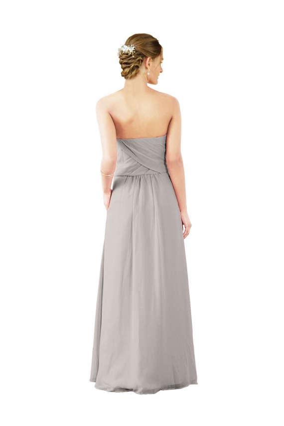 Vendedor de Amor Chiffon Sem Mangas Ostra Prata Vestidos de Madrinha