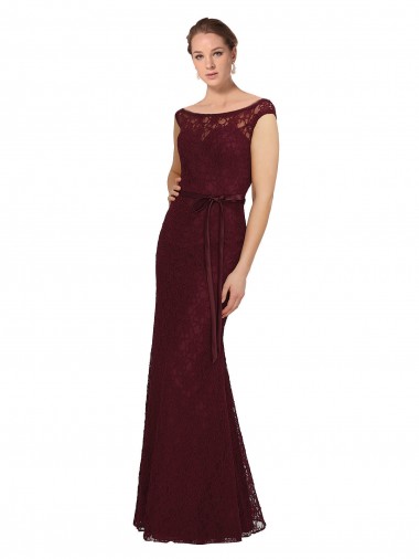 Vendedor de Barco Chiffon Mangas Curtas Ouro Borgonha Vestidos de Madrinha