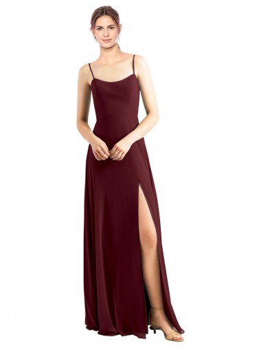 Vendedor de Alças finas Chiffon Sem Mangas Ouro Borgonha Vestidos de Festa