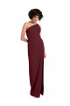 Vendedor de Um Ombro Crepe Esticado Sem Mangas Ouro Borgonha Vestidos de Madrinha / Vestidos de Noite / Vestidos de Festa