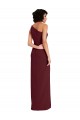 Vendedor de Um Ombro Crepe Esticado Sem Mangas Ouro Borgonha Vestidos de Madrinha / Vestidos de Noite / Vestidos de Festa