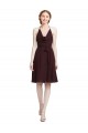Vendedor de Alças finas Chiffon Sem Mangas Ouro Borgonha Vestidos de Madrinha / Vestidos de Cocktail / Vestidos de Homecoming