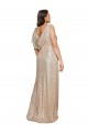 Vendedor de Decote V Lantejoulas Sem Mangas Ouro Vestidos de Madrinha / Vestidos de Noite / Vestidos de Festa