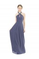 Vendedor de Cabeçada Chiffon Sem Mangas Lombar Pedra Prateada Vestidos de Madrinha