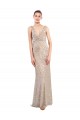 Vendedor de Decote V Lantejoulas & Lantejoulas Espumantes Sem Mangas Lombar Prata Vestidos de Madrinha / Vestidos de Noite / Vestidos de Festa