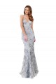 Vendedor de Decote V Crepe Esticado & Lantejoulas Tule Sem Mangas Sem encosto Prata Vestidos de Madrinha / Vestidos de Noite / Vestidos de Festa