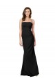 Vendedor de Alças finas Crepe Esticado Sem Mangas Abrir de volta Preto Vestidos de Madrinha / Vestidos de Noite / Vestidos de Festa
