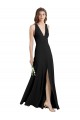 Vendedor de Cabeçada Crepe Esticado Sem Mangas Preto Vestidos de Madrinha / Vestidos de Noite / Vestidos de Festa