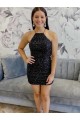 Vendedor de Cabeçada Lantejoulas Veludo Sem Mangas Preto Vestidos de Festa