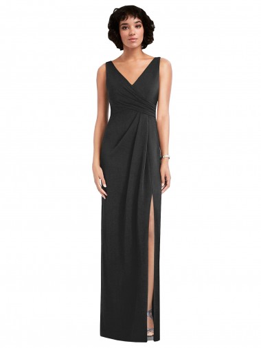 Vendedor de Decote V Spandex Sem Mangas Costas em V Preto Vestidos de Madrinha / Vestidos de Noite / Vestidos de Festa