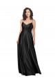 Vendedor de Decote V Cetim Sedoso Sem Mangas Lombar Preto Linha A Vestidos de Madrinha / Vestidos de Noite / Vestidos de Festa