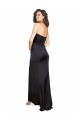 Vendedor de Um Ombro Cetim Sedoso Sem Mangas Preto Longo Vestidos de Madrinha / Vestidos de Noite / Vestidos de Festa