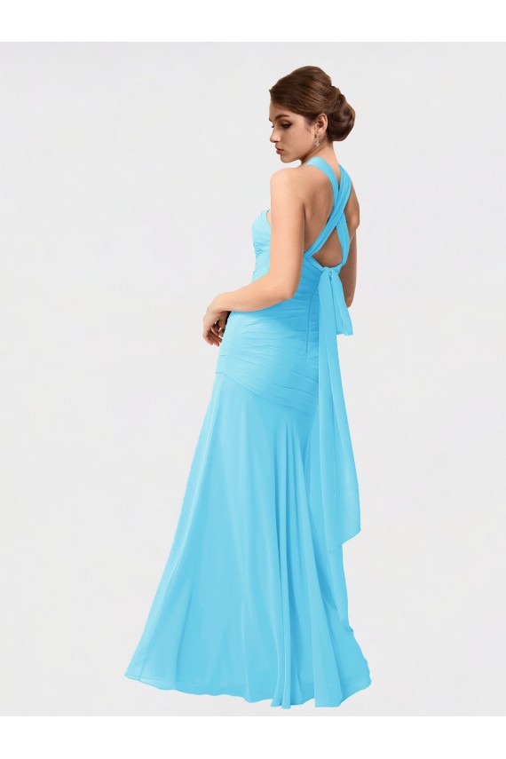 Vendedor de Cabeçada Chiffon Sem Mangas Preto Vestidos de Madrinha