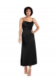 Vendedor de Alças finas Cetim Sedoso Sem Mangas Preto Vestidos de Madrinha / Vestidos de Noite / Vestidos de Festa