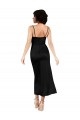 Vendedor de Alças finas Cetim Sedoso Sem Mangas Preto Vestidos de Madrinha / Vestidos de Noite / Vestidos de Festa