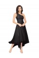 Vendedor de Um Ombro Chiffon Sem Mangas Preto Vestidos de Madrinha / Vestidos de Cocktail / Vestidos de Homecoming