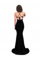 Vendedor de Decote V Spandex Sem Mangas Abrir de volta Preto Vestidos de Madrinha / Vestidos de Noite / Vestidos de Festa
