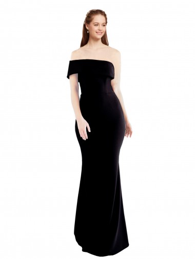 Vendedor de Um Ombro Crepe Esticado Sem Mangas Buraco da fechadura Preto Vestidos de Madrinha / Vestidos de Noite / Vestidos de Festa