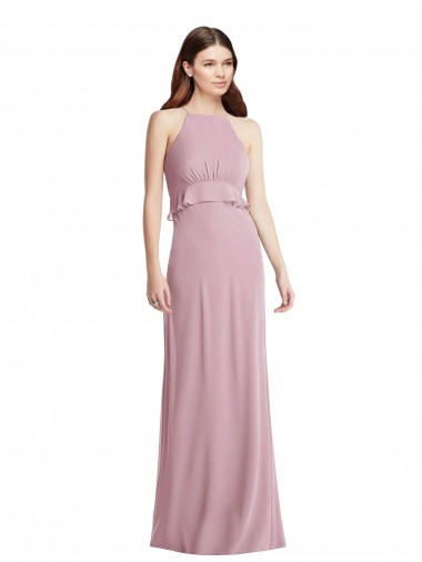 Vendedor de Cabeçada Chiffon Sem Mangas Lombar Prímula Vestidos de Madrinha