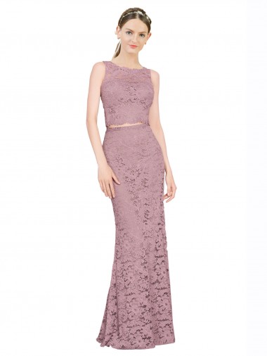 Vendedor de Decote Ilusão Renda Sem Mangas Vestidos de Madrinha / Vestidos de Festa