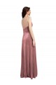 Vendedor de Decote V Veludo Elástico Sem Mangas Lombar Rosa Canela Vestidos de Madrinha / Vestidos de Noite / Vestidos de Festa