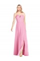 Vendedor de Decote V Chiffon Sem Mangas Rosa Choque Vestidos de Madrinha