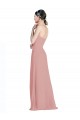 Vendedor de Amor Chiffon Sem Mangas Lombar Rosa Empoeirado Vestidos de Madrinha
