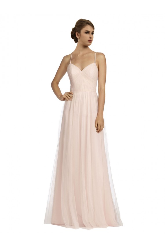 Vendedor de Alças finas Tule Sem Mangas Rosa Vestidos de Madrinha
