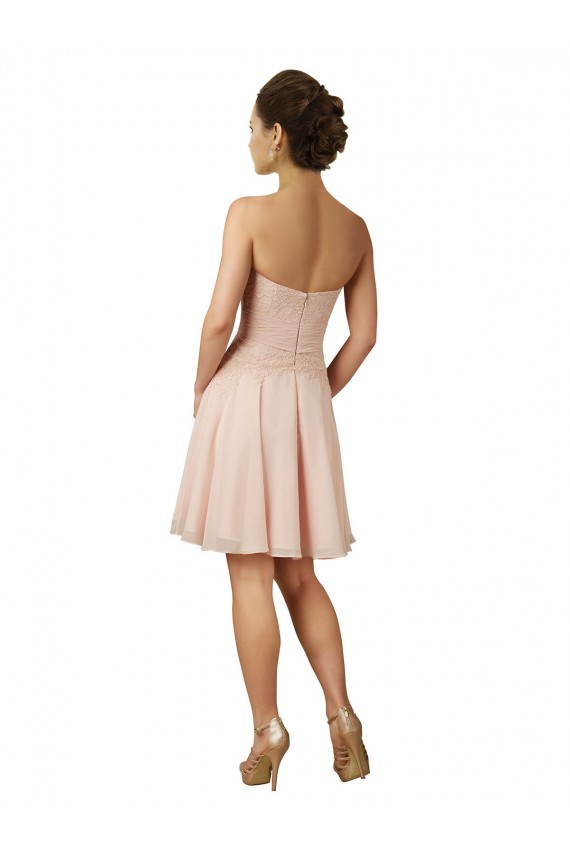 Vendedor de Amor Chiffon & Renda Sem Mangas Rosa Vestidos de Madrinha / Vestidos de Cocktail