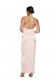 Vendedor de Um Ombro Cetim Sedoso Sem Mangas Lombar Rosa Vestidos de Madrinha / Vestidos de Festa