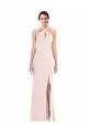 Vendedor de Cabeçada Crepe Esticado Sem Mangas Lombar Rosa Vestidos de Madrinha / Vestidos de Noite / Vestidos de Festa