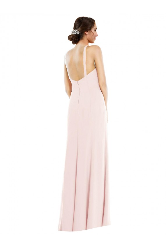 Vendedor de Cabeçada Crepe Esticado Sem Mangas Lombar Rosa Vestidos de Madrinha / Vestidos de Noite / Vestidos de Festa