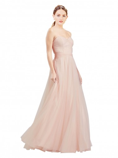 Vendedor de Amor Tule Sem Mangas Abrir de volta Rosa Vestidos de Madrinha