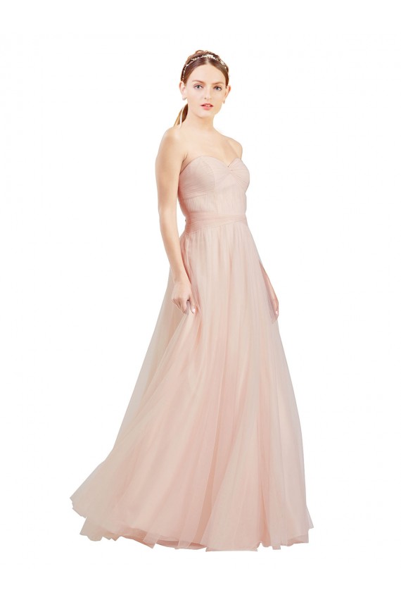 Vendedor de Amor Tule Sem Mangas Abrir de volta Rosa Vestidos de Madrinha