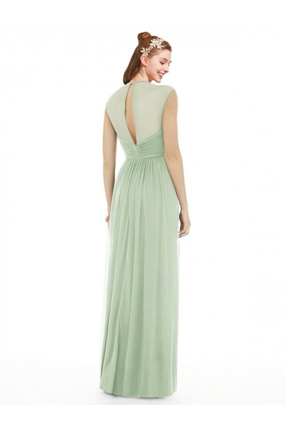 Vendedor de Amor Chiffon Mangas Curtas Sábio Vestidos de Madrinha