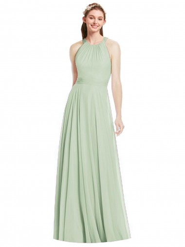 Vendedor de Cabeçada Chiffon Sem Mangas Sábio Vestidos de Madrinha