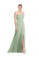 Vendedor de Alças finas Chiffon Sem Mangas Lombar Sábio Vestidos de Madrinha / Vestidos de Noite