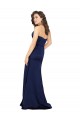Vendedor de Amor Cetim Sedoso Sem Mangas Safira Vestidos de Madrinha / Vestidos de Noite / Vestidos de Festa