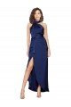 Vendedor de Cabeçada Cetim Sedoso Sem Mangas Safira Vestidos de Madrinha / Vestidos de Noite / Vestidos de Festa