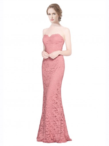 Vendedor de Amor Renda Sem Mangas Salmão Longo Vestidos de Madrinha / Vestidos de Festa