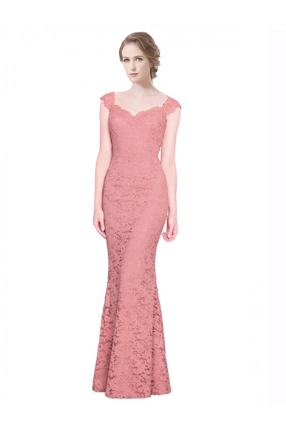 Vendedor de Amor Renda Sem Mangas Salmão Vestidos de Madrinha / Vestidos de Festa