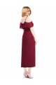 Vendedor de Alças finas Chiffon Ombro Frio Salmão Vestidos de Madrinha