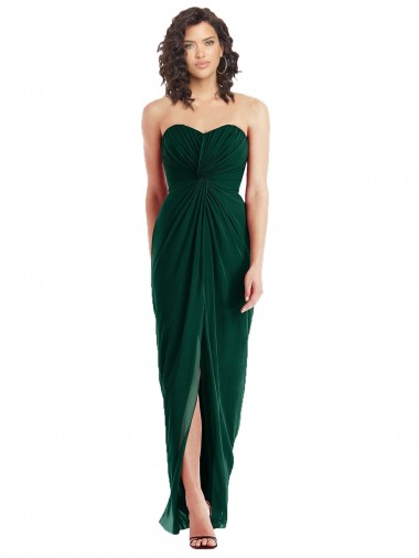 Vendedor de Amor Chiffon Sem Mangas Lombar Sempre Verde Vestidos de Madrinha