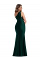 Vendedor de Um Ombro Cetim Sedoso Sem Mangas Sempre Verde Vestidos de Madrinha / Vestidos de Noite / Vestidos de Festa