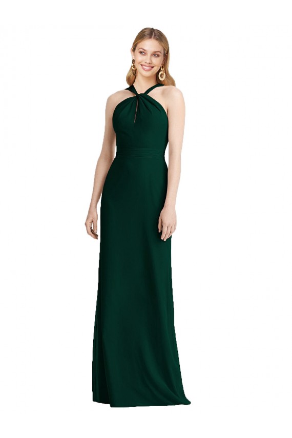 Vendedor de Cabeçada Chiffon Sem Mangas Sempre Verde Vestidos de Madrinha