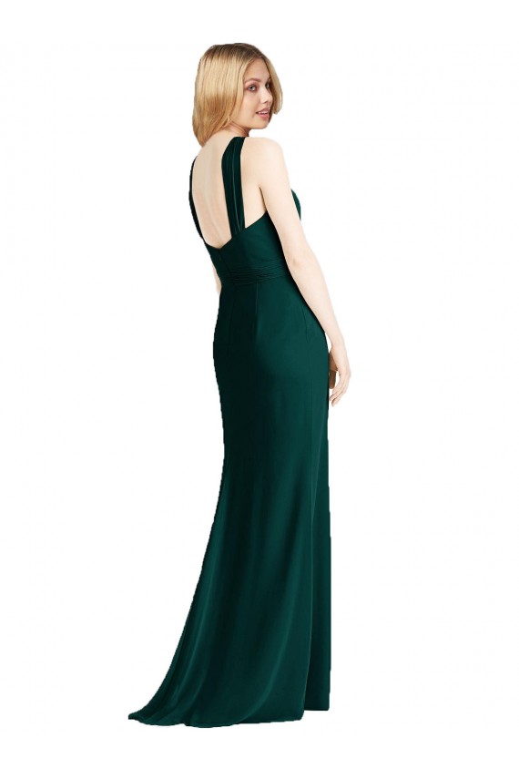 Vendedor de Cabeçada Chiffon Sem Mangas Sempre Verde Vestidos de Madrinha