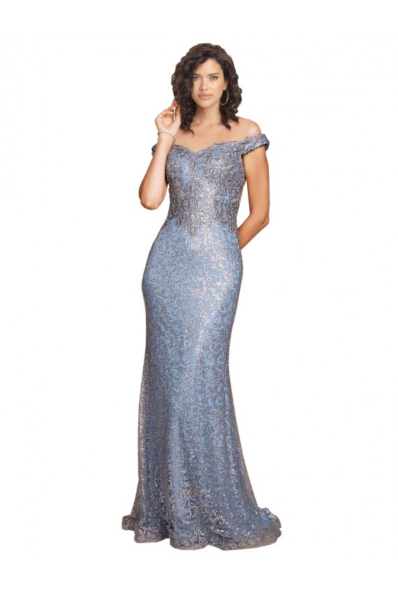 Vendedor de Fora do Ombro Lantejoulas Sem Mangas Vestidos de Madrinha / Vestidos de Noite / Vestidos de Festa