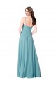 Vendedor de Decote V Chiffon Sem Mangas Turquesa Vestidos de Madrinha
