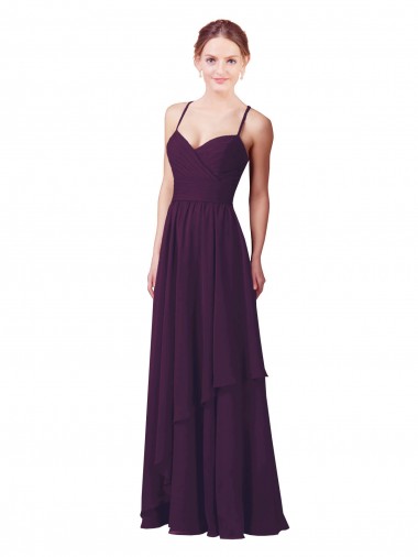 Vendedor de Amor Chiffon Sem Mangas Uva Bainha Vestidos de Madrinha
